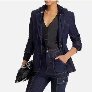 Cinq a Sept Khloe Denim Blazer with Hood